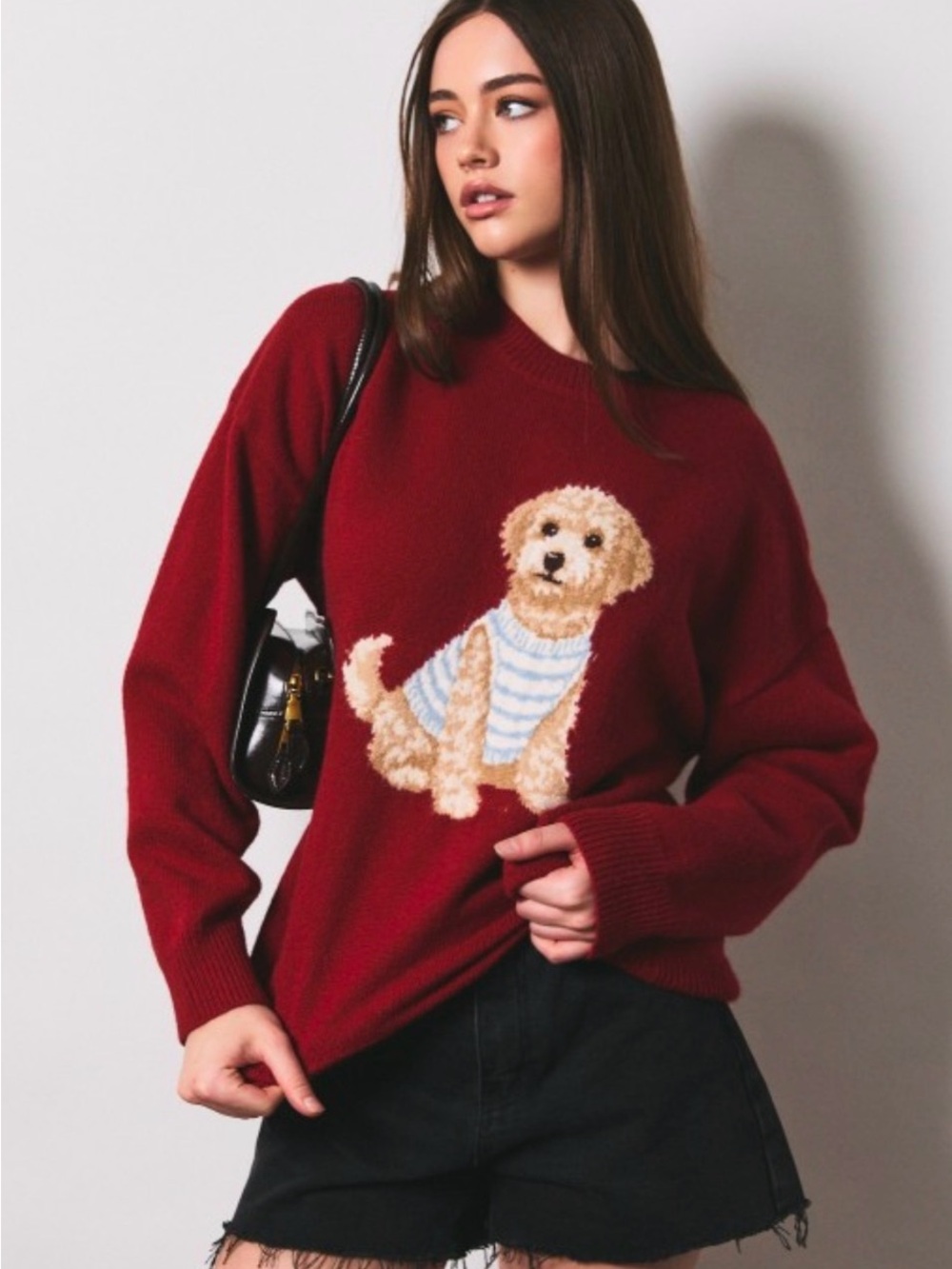 362 Golden Doodle Red Dog-Graphic Crewneck Sweater - Picture 2 of 7